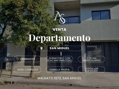 Departamento 2 Ambientes en Venta - San Miguel