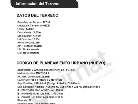 Terreno en Venta de 177,0 m2
