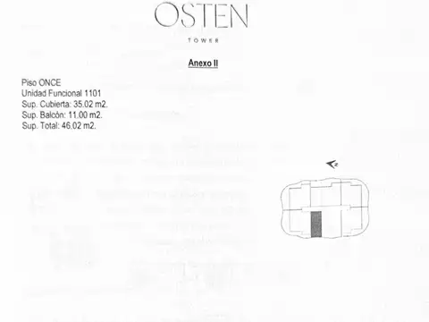 Venta de Monoambiente en Osten Tower, en construcción