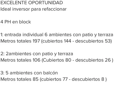 Depto Tipo Casa en Venta de 5 ambientes
