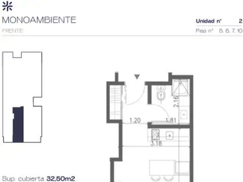 VENTA Monoambiente en pozo en PALERMO
