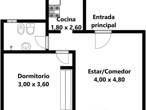 Departamento en Venta de 2 ambientes