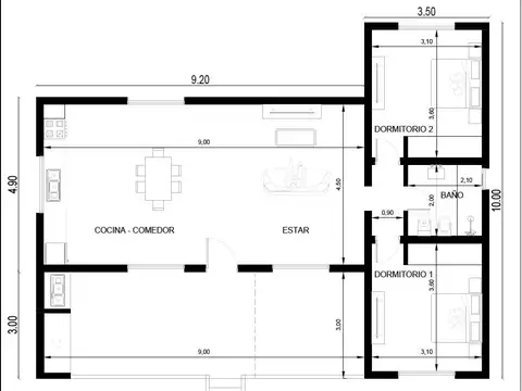 Casa  3 amb. 80m2 en venta Barrio nautico Albardon a estrenar