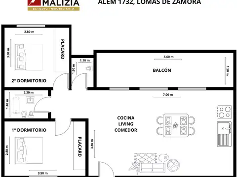 Departamento en Venta de 3 ambientes