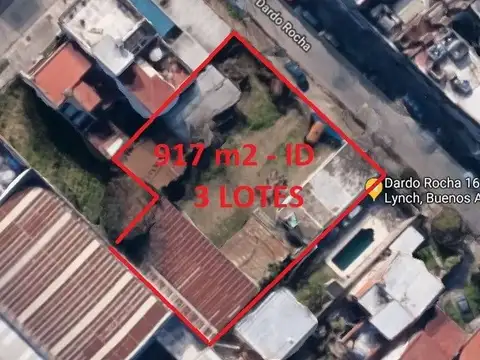 VENTA – 3 lotes total 917m2 - en Villa Lynch GENERAL SAN MARTIN