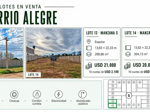 Terreno en  Venta en loteo de Barrio Alegre