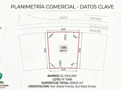Terreno en Venta en Haras Santa Maria, USD 84.000
