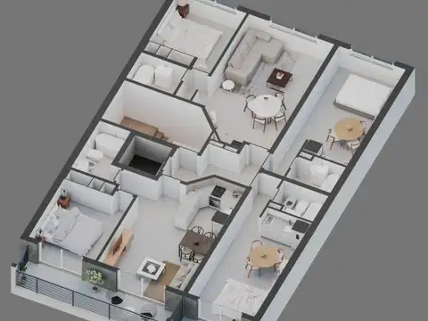 Departamento Monoambiente con 1 baño