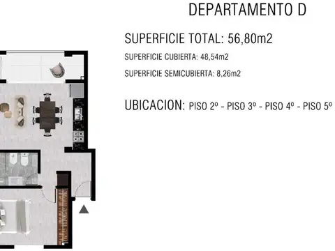 Departamento en Venta de 3 ambientes
