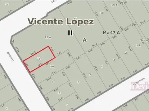 Terreno en Venta 8  mts Frente