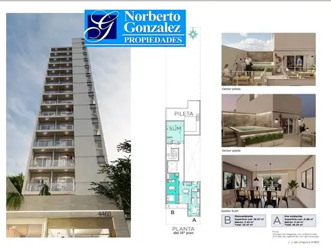 Departamento en Venta de 1 dormitorio