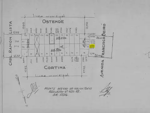 Terreno en Venta 8,70  mts Frente