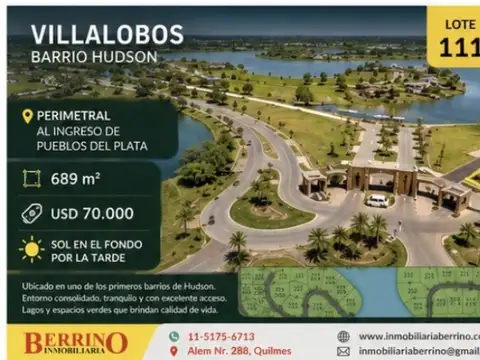 Barrio Villalobos - Hudson - Lote