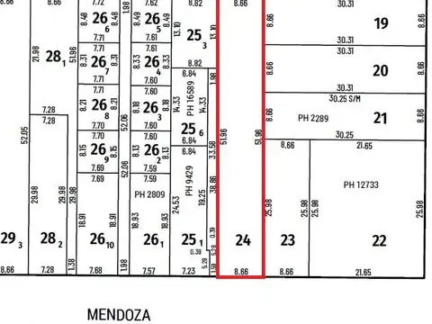 Terreno en Venta 51  mts Fondo