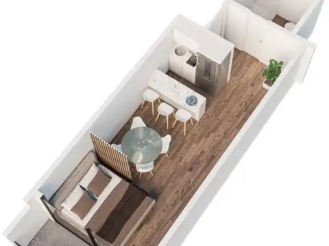 Departamento Monoambiente con 1 baño