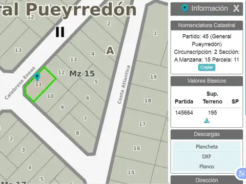 VENTA DE LOTE 195 MTS EN PARQUE PEÑA