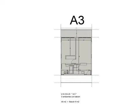 Departamento 2 ambientes con 1 baño