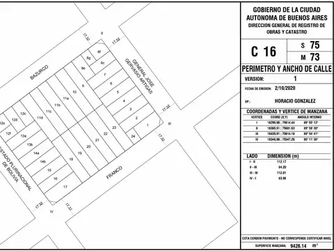 Terreno en Venta 8  mts Frente