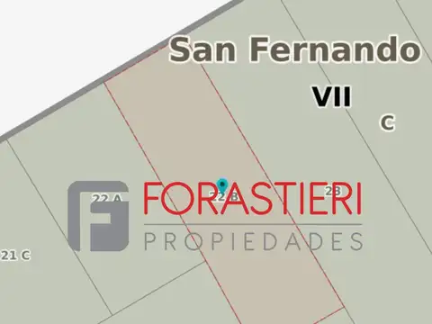 Terreno en Venta 25  mts Fondo