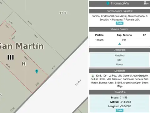 Terreno en Venta de 216,0 m2