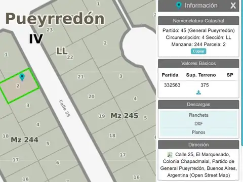 Terreno en Venta en El Marquesado, USD 12.000