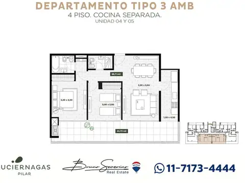 Departamento en Venta de 3 ambientes