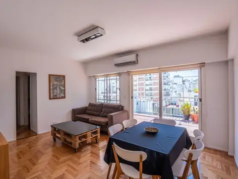 Departamento 3 ambientes amoblado con balcón aterrazado en alquiler temporario
