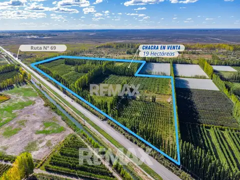 VENTA CHACRA 19 HECT FRENTE RUTA VILLA MANZANO