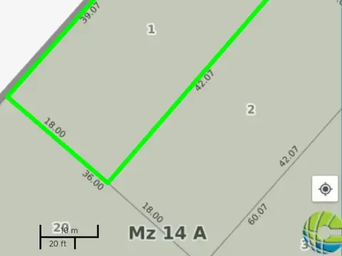 Terreno en Venta 42  mts Fondo