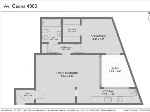 Departamento en Venta de 1 dormitorio