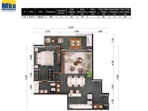Departamento en Venta de 2 ambientes