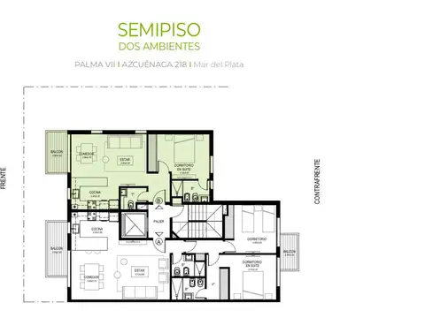 Departamento 3 ambientes con 2 baños