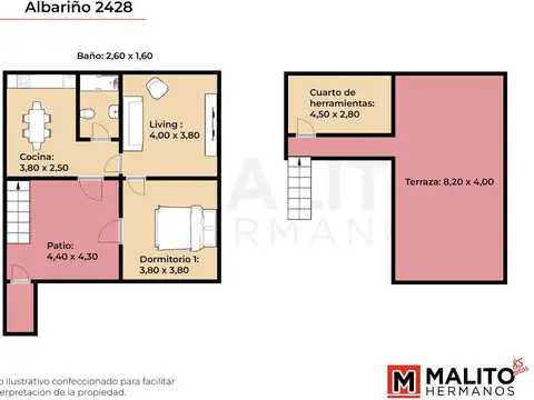 Depto Tipo Casa en Venta de 2 ambientes