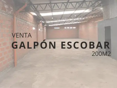 VENTA TERRENO 375M2 CON GALPON 200M2 ESCOBAR