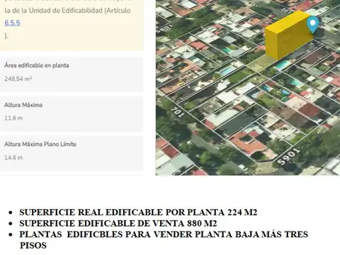 Terreno en Venta 8,66  mts Frente