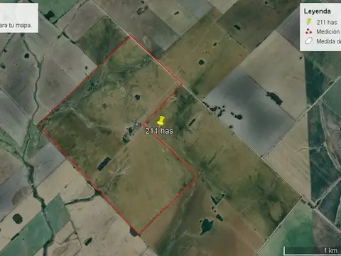 Campo en venta 211 has agrícolas con riego y mejoras