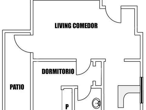 Departamento 2 ambientes con 1 baño