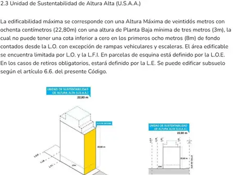Terreno en Venta 6,98  mts Frente