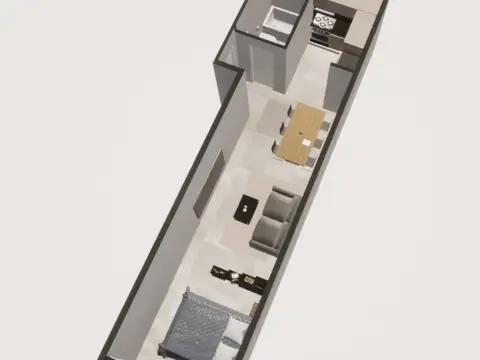 Departamento Monoambiente con 1 baño