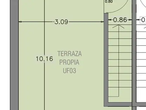 Depto Tipo Casa 3 ambientes con 2 baños