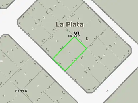 Terreno en Venta 15  mts Frente