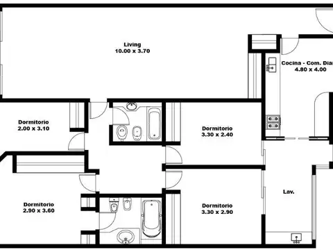 Departamento en Venta de 5 ambientes