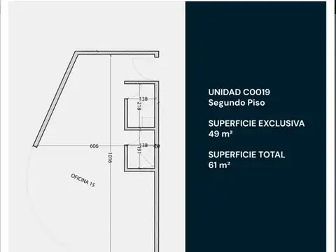 Oficina 3 ambientes con 1 baño