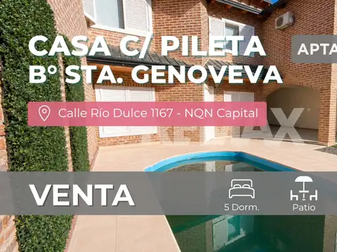 VENTA CASA 5 DORMITORIOS C/ PILETA B° SANTA GENOVA