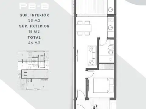 Departamento en Venta de Monoambiente