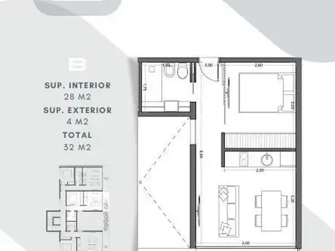 Departamento en Venta en San Pedro, USD 62.000