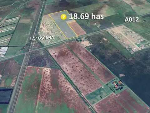 Campo para desarrollo de barrios y loteos sobre A012, lindero a La Toscana
