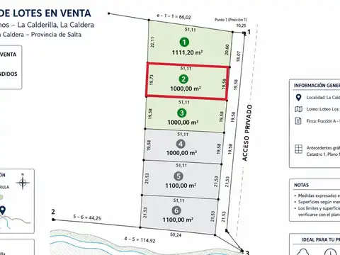 La Calderilla. Ruta Nacional 9. Km 1616. Lote 100