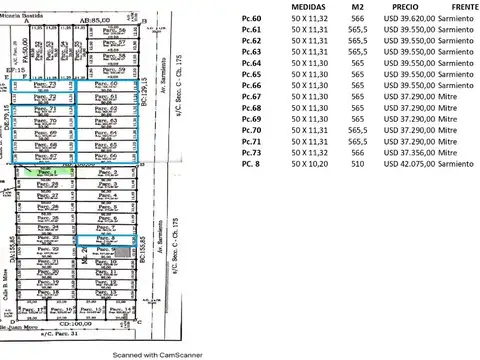 Terreno en Venta 50  mts Fondo
