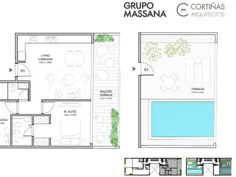 Departamento en  Palermo Soho-Terraza-3 Amb